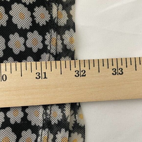 Wild Fable Black Daisy 90s Y2K Button Up Mesh Long Sleeve Dress Size S Women's - Picture 7 of 7